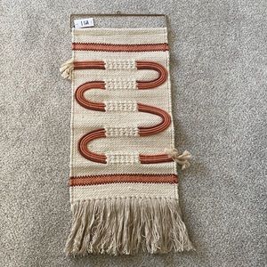 Urban Outfitters Cream and Orange Wall Hanging